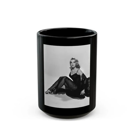 Leslie Parrish #01 (Vintage Female Icon) Black Coffee Mug 15oz - Go Mug Yourself