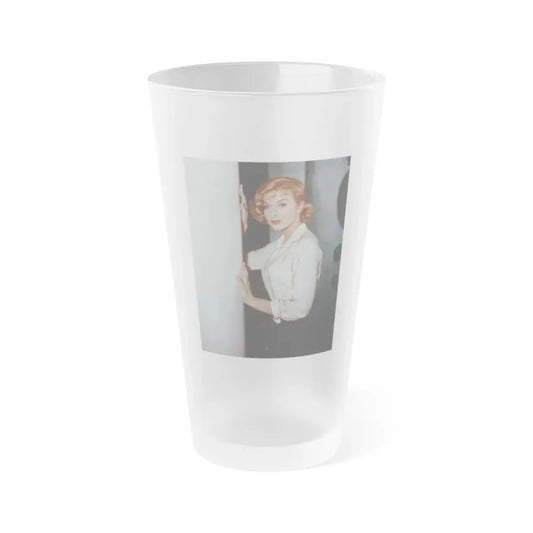 Leslie Parrish #03 (Vintage Female Icon) Frosted Pint Glass 16oz 16oz Frosted - Go Mug Yourself