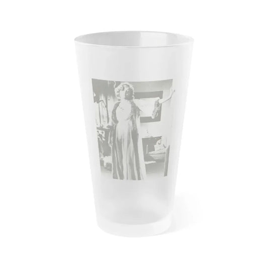 Leslie Parrish #04 (Vintage Female Icon) Frosted Pint Glass 16oz 16oz Frosted - Go Mug Yourself