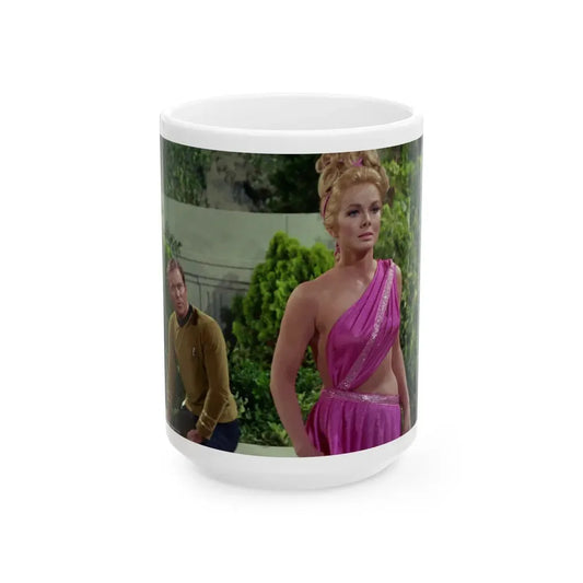 Leslie Parrish #104 (Vintage Female Icon) White Coffee Mug 15oz - Go Mug Yourself