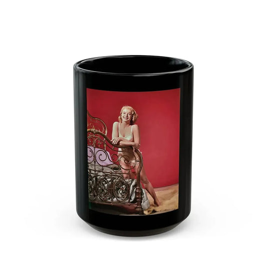 Leslie Parrish #107 (Vintage Female Icon) Black Coffee Mug 15oz - Go Mug Yourself