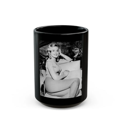 Leslie Parrish #111 (Vintage Female Icon) Black Coffee Mug-15oz-Go Mug Yourself