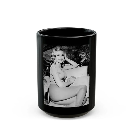 Leslie Parrish #111 (Vintage Female Icon) Black Coffee Mug 15oz - Go Mug Yourself