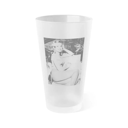 Leslie Parrish #111 (Vintage Female Icon) Frosted Pint Glass 16oz 16oz Frosted - Go Mug Yourself