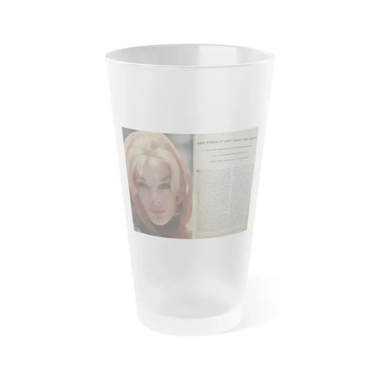 Leslie Parrish #112 (Vintage Female Icon) Frosted Pint Glass 16oz 16oz Frosted - Go Mug Yourself