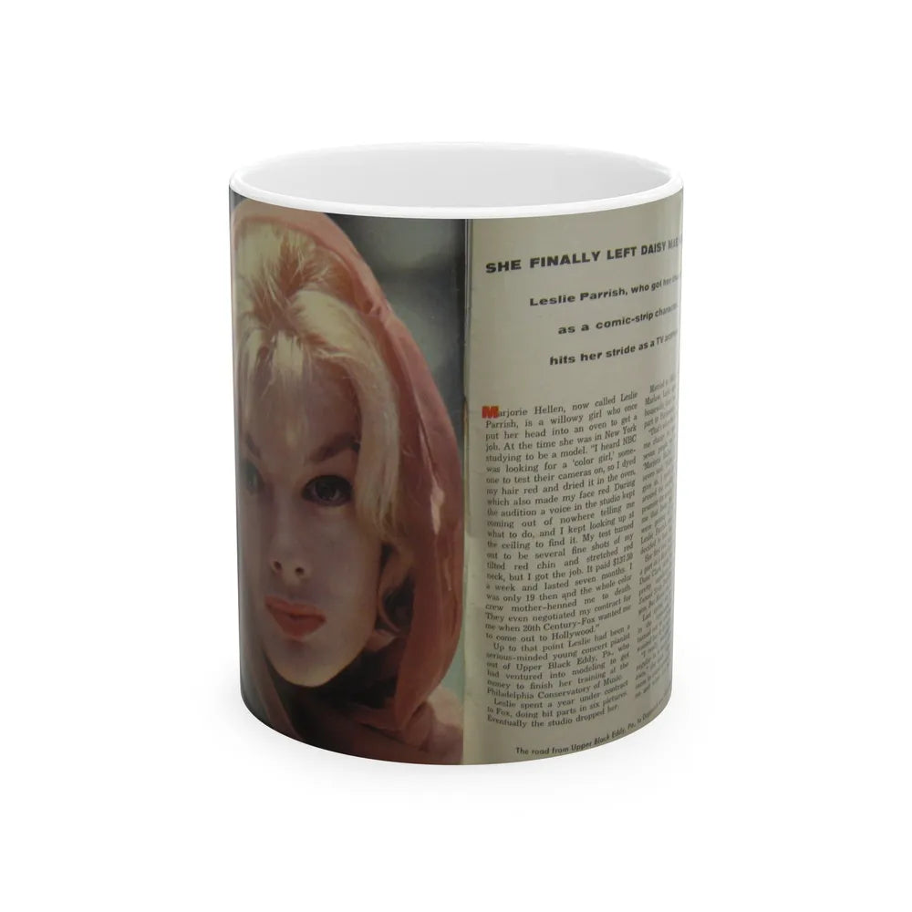 Leslie Parrish #112 (Vintage Female Icon) White Coffee Mug-11oz-Go Mug Yourself