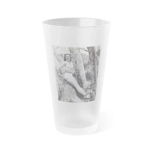 Leslie Parrish #125 (Vintage Female Icon) Frosted Pint Glass 16oz 16oz Frosted - Go Mug Yourself