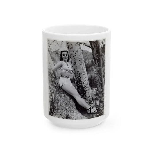 Leslie Parrish #125 (Vintage Female Icon) White Coffee Mug 15oz - Go Mug Yourself