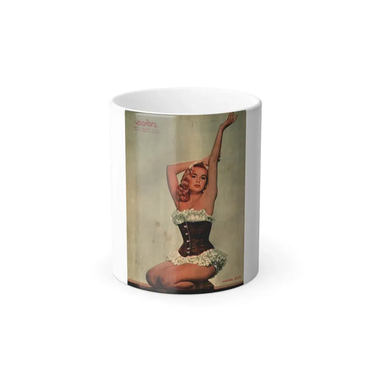Leslie Parrish #128 (Vintage Female Icon) Color Changing Coffee Mug 11oz - Go Mug Yourself