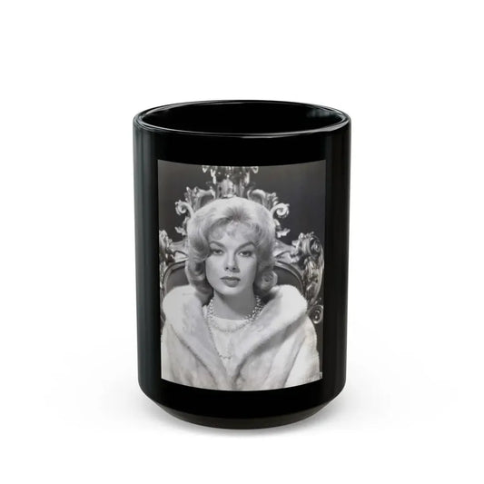 Leslie Parrish #134 (Vintage Female Icon) Black Coffee Mug 15oz - Go Mug Yourself