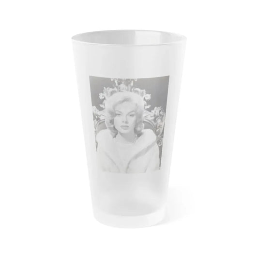 Leslie Parrish #134 (Vintage Female Icon) Frosted Pint Glass 16oz 16oz Frosted - Go Mug Yourself