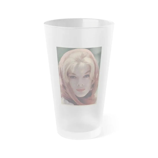 Leslie Parrish #138 (Vintage Female Icon) Frosted Pint Glass 16oz 16oz Frosted - Go Mug Yourself