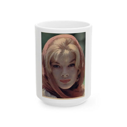 Leslie Parrish #138 (Vintage Female Icon) White Coffee Mug-15oz-Go Mug Yourself