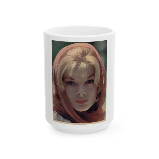 Leslie Parrish #138 (Vintage Female Icon) White Coffee Mug 15oz - Go Mug Yourself