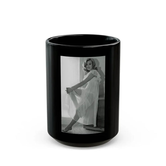 Leslie Parrish #143 (Vintage Female Icon) Black Coffee Mug 15oz - Go Mug Yourself
