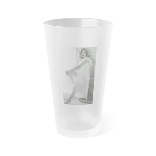 Leslie Parrish #143 (Vintage Female Icon) Frosted Pint Glass 16oz 16oz Frosted - Go Mug Yourself