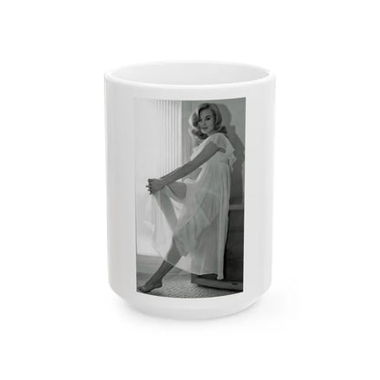 Leslie Parrish #143 (Vintage Female Icon) White Coffee Mug-15oz-Go Mug Yourself