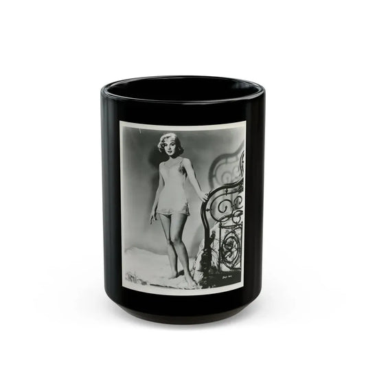 Leslie Parrish #144 (Vintage Female Icon) Black Coffee Mug 15oz - Go Mug Yourself