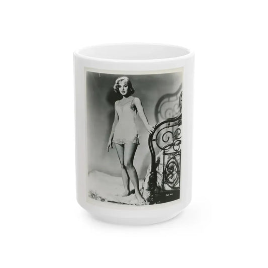 Leslie Parrish #144 (Vintage Female Icon) White Coffee Mug 15oz - Go Mug Yourself