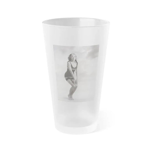 Leslie Parrish #146 (Vintage Female Icon) Frosted Pint Glass 16oz 16oz Frosted - Go Mug Yourself