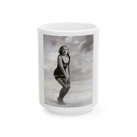 Leslie Parrish #146 (Vintage Female Icon) White Coffee Mug 15oz - Go Mug Yourself