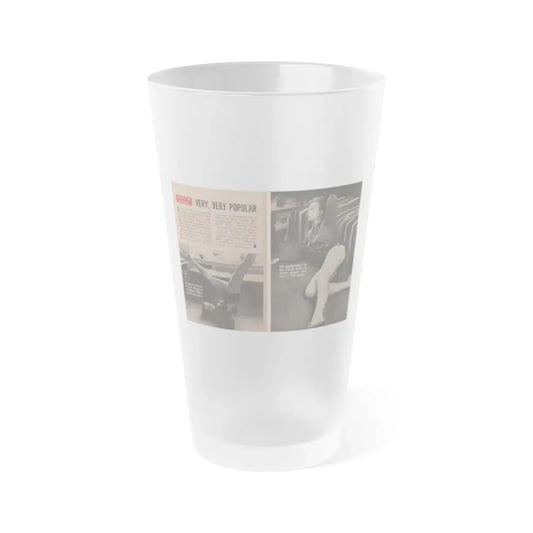 Leslie Parrish #153 - People Pocket Mag. 5-4-55 - 2 B&W Photos, 1 Caption & Article (Vintage Female Icon) Frosted Pint Glass 16oz 16oz Frosted - Go Mug Yourself