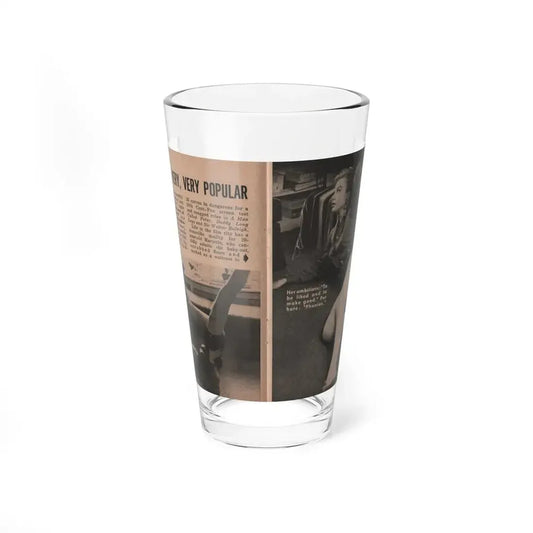 Leslie Parrish #153 - People Pocket Mag. 5-4-55 - 2 B&W Photos, 1 Caption & Article (Vintage Female Icon) Pint Glass 16oz 16oz - Go Mug Yourself