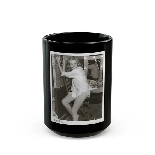 Leslie Parrish #183 1 (Vintage Female Icon) Black Coffee Mug 15oz - Go Mug Yourself