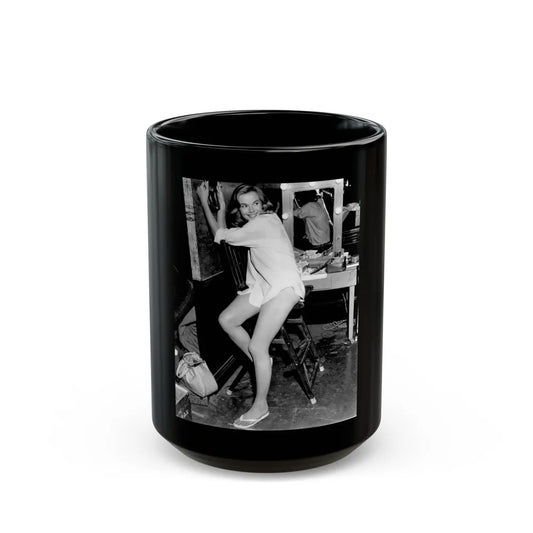 Leslie Parrish #183 (Vintage Female Icon) Black Coffee Mug-15oz-Go Mug Yourself