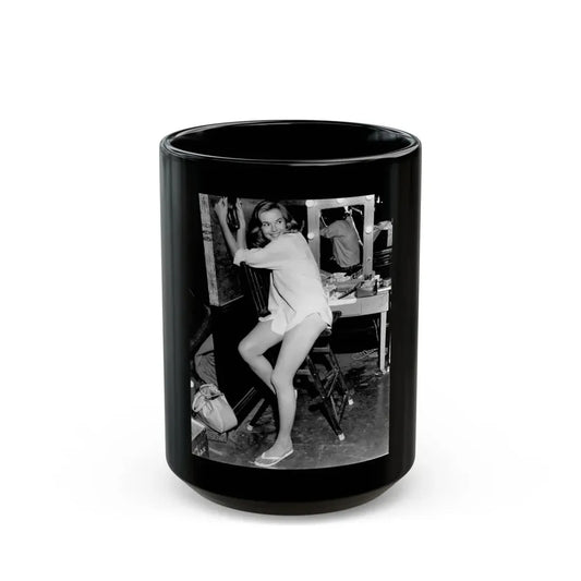 Leslie Parrish #183 (Vintage Female Icon) Black Coffee Mug 15oz - Go Mug Yourself
