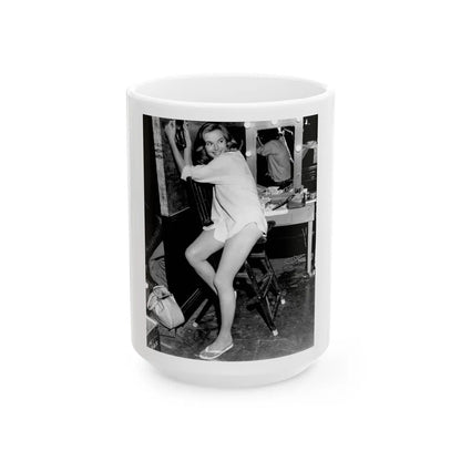 Leslie Parrish #183 (Vintage Female Icon) White Coffee Mug-15oz-Go Mug Yourself