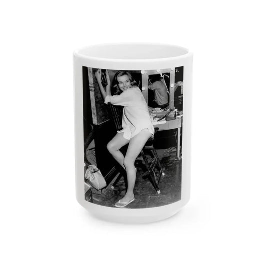 Leslie Parrish #183 (Vintage Female Icon) White Coffee Mug 15oz - Go Mug Yourself