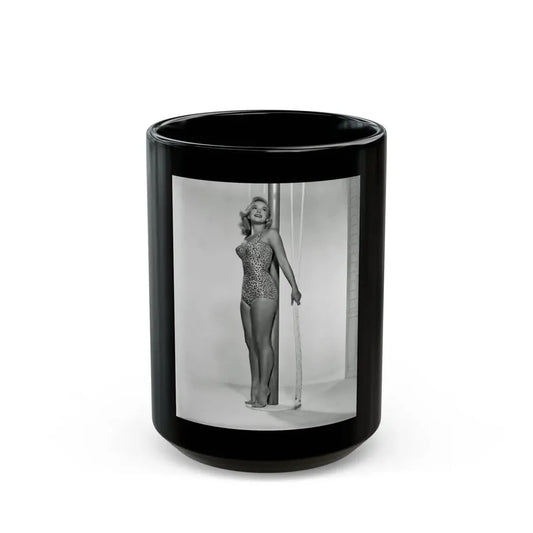 Leslie Parrish #184 (Vintage Female Icon) Black Coffee Mug 15oz - Go Mug Yourself
