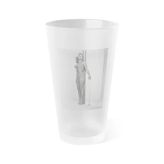 Leslie Parrish #184 (Vintage Female Icon) Frosted Pint Glass 16oz 16oz Frosted - Go Mug Yourself