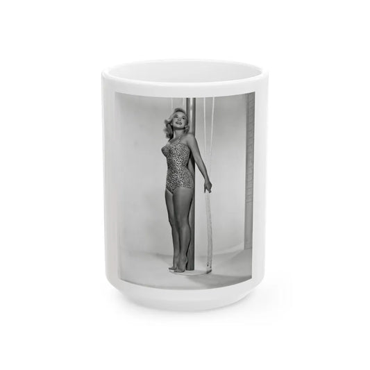 Leslie Parrish #184 (Vintage Female Icon) White Coffee Mug-15oz-Go Mug Yourself