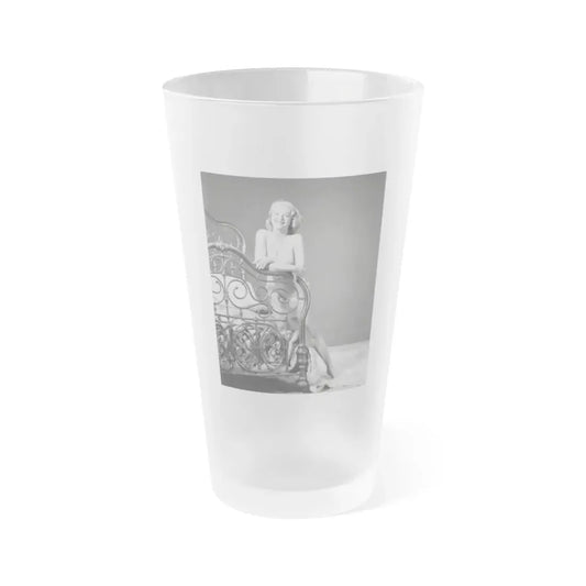 Leslie Parrish #185 (Vintage Female Icon) Frosted Pint Glass 16oz 16oz Frosted - Go Mug Yourself