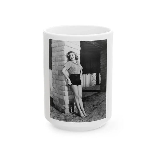 Leslie Parrish #186 (Vintage Female Icon) White Coffee Mug 15oz - Go Mug Yourself