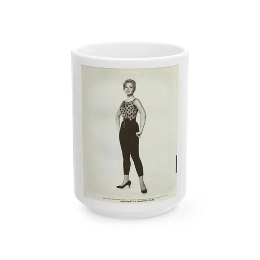 Leslie Parrish #192 (Vintage Female Icon) White Coffee Mug 15oz - Go Mug Yourself