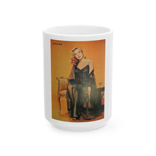 Leslie Parrish #194 (Vintage Female Icon) White Coffee Mug 15oz - Go Mug Yourself