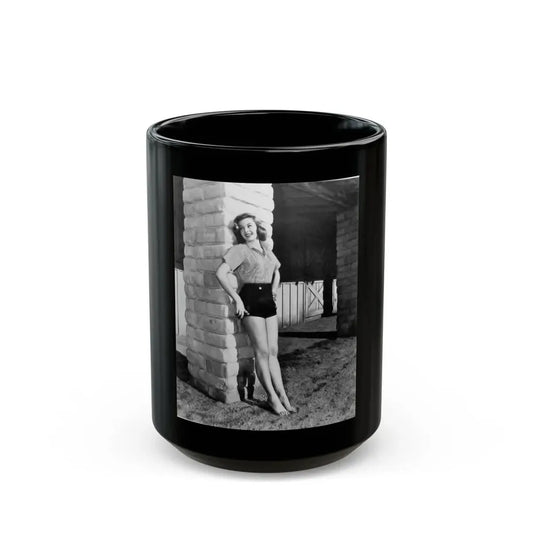 Leslie Parrish #196 (Vintage Female Icon) Black Coffee Mug 15oz - Go Mug Yourself