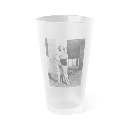 Leslie Parrish #196 (Vintage Female Icon) Frosted Pint Glass 16oz 16oz Frosted - Go Mug Yourself