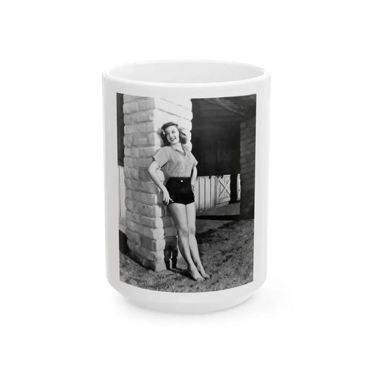 Leslie Parrish #196 (Vintage Female Icon) White Coffee Mug 15oz - Go Mug Yourself