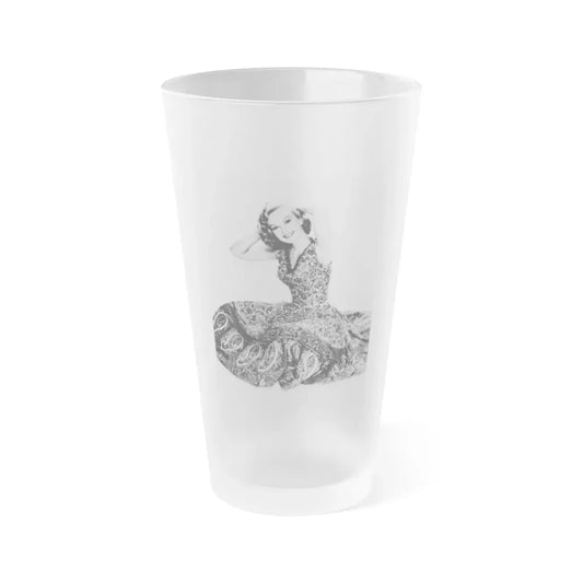 Leslie Parrish #198 (Vintage Female Icon) Frosted Pint Glass 16oz 16oz Frosted - Go Mug Yourself