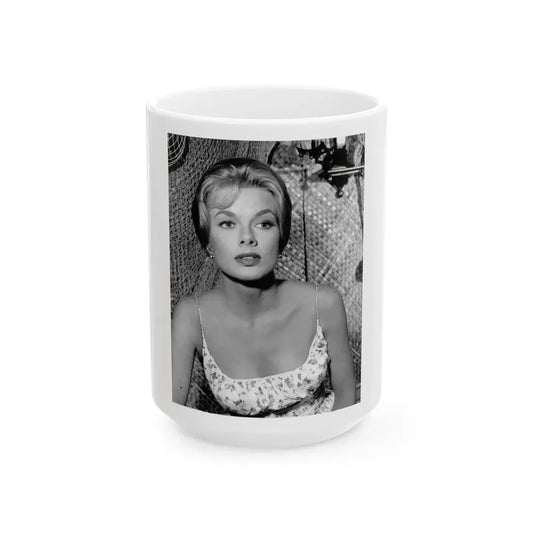 Leslie Parrish #199 (Vintage Female Icon) White Coffee Mug 15oz - Go Mug Yourself