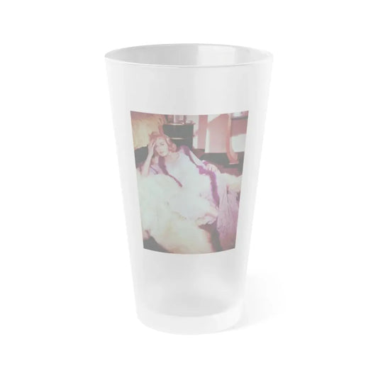 Leslie Parrish #200 (Vintage Female Icon) Frosted Pint Glass 16oz 16oz Frosted - Go Mug Yourself