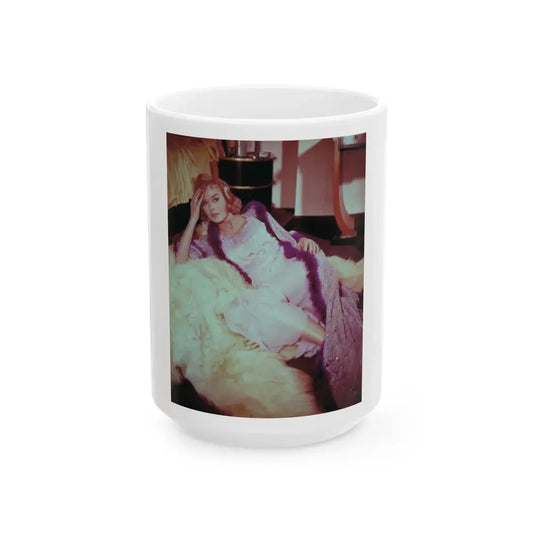 Leslie Parrish #200 (Vintage Female Icon) White Coffee Mug 15oz - Go Mug Yourself