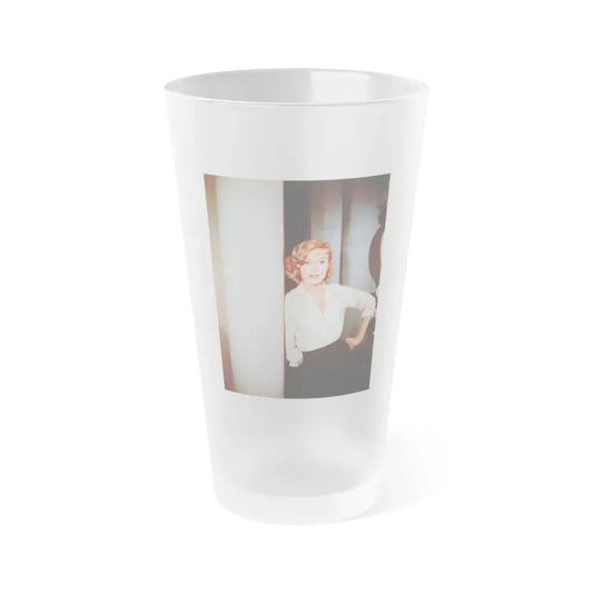 Leslie Parrish #203 (Vintage Female Icon) Frosted Pint Glass 16oz 16oz Frosted - Go Mug Yourself