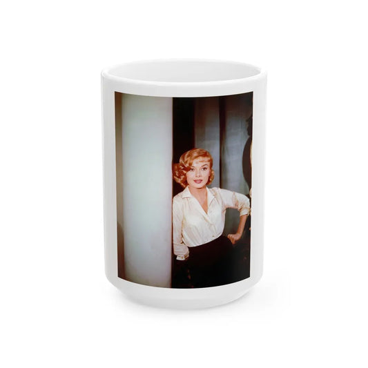 Leslie Parrish #203 (Vintage Female Icon) White Coffee Mug-15oz-Go Mug Yourself