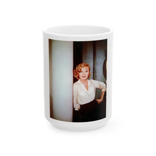 Leslie Parrish #203 (Vintage Female Icon) White Coffee Mug 15oz - Go Mug Yourself