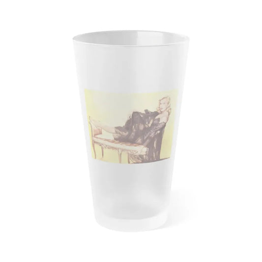 Leslie Parrish #205 (Vintage Female Icon) Frosted Pint Glass 16oz 16oz Frosted - Go Mug Yourself